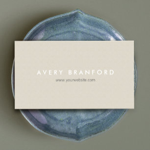 Simple Minimalistic Beige Modern Elegant Business Card