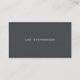 Simple Minimalistic Charcoal Grey Texture Look Business Card
