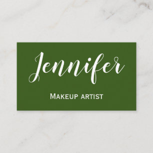 simple minimalistic custom logo white makeup squa business card