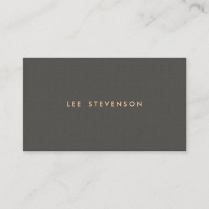 Simple Minimalistic Dark Taupe Brown Business Card