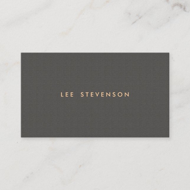 Simple Minimalistic  Dark Taupe Brown Business Card (Front)