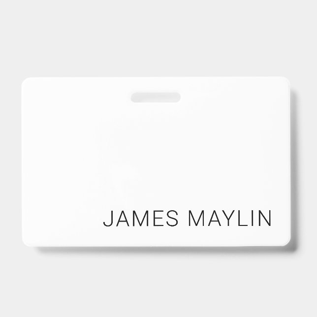 Simple Minimalistic Editable Name or other Text ID Badge (Front)