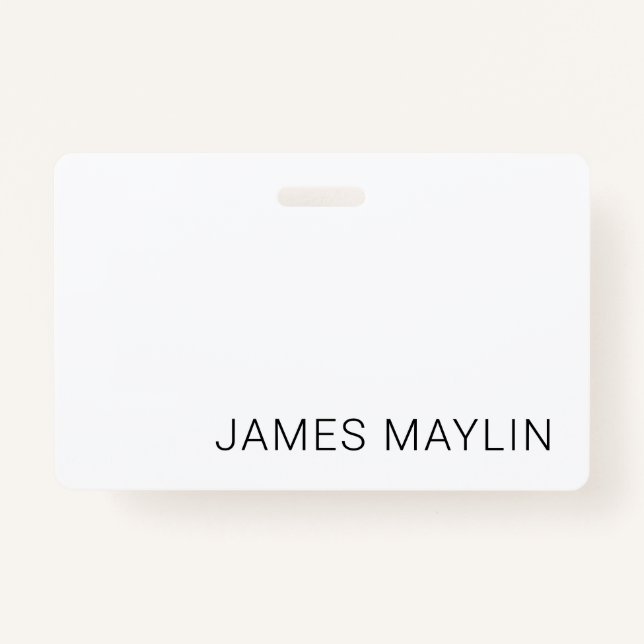 Simple Minimalistic Editable Name or other Text ID Badge (Front)