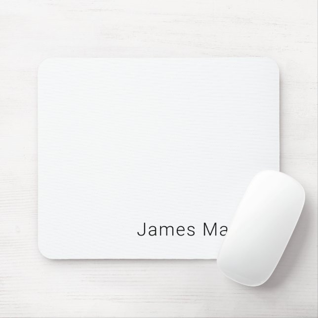 Simple Minimalistic Editable Name or other Text Mouse Pad (With Mouse)