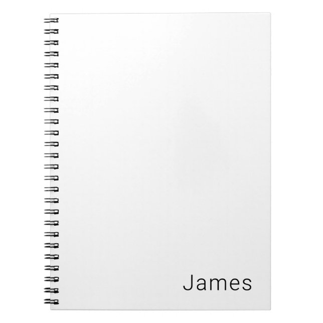 Simple Minimalistic Editable Name or other Text Notebook (Front)