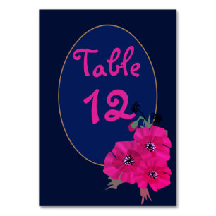 Simple minimalistic floral red poppies flowers whi table number