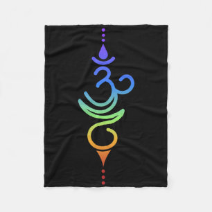 Simple Minimalistic Flower Om Yoga Fleece Blanket