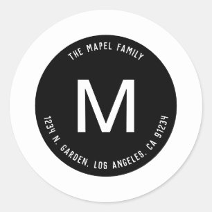 Simple Minimalistic Looking Return Address Classic Round Sticker