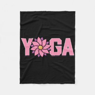 Simple Minimalistic Lotus Flower Yoga Fleece Blanket