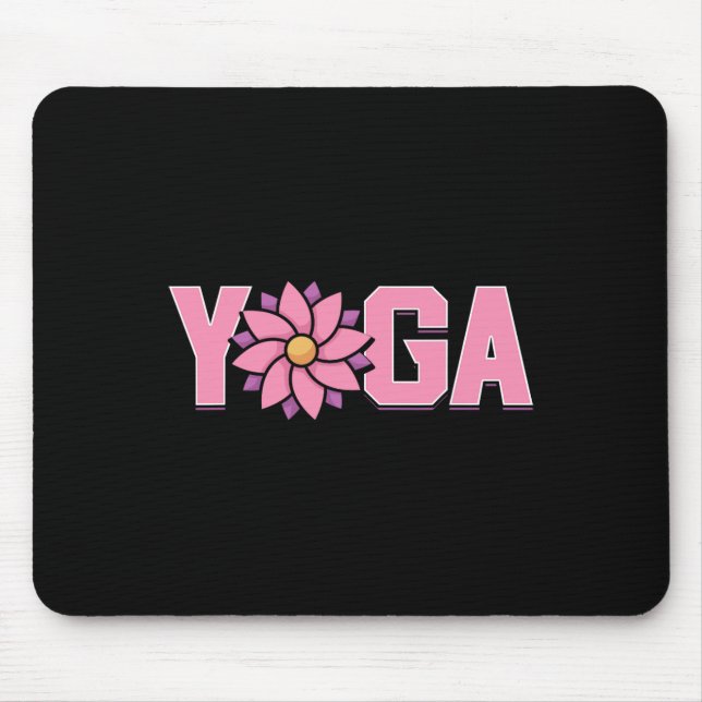 Simple Minimalistic Lotus Flower Yoga  Mouse Pad (Front)