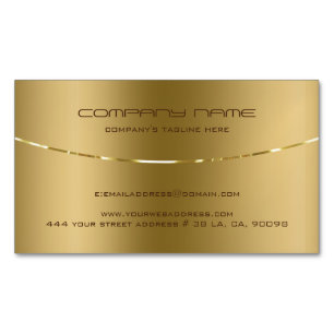 Simple minimalistic metallic gold background magnetic business card