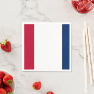Simple minimalistic modern red white blue napkin