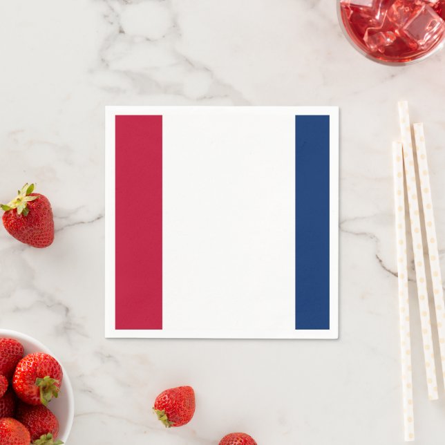 Simple minimalistic modern red white blue  napkin (Insitu)