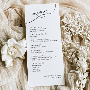 Simple Minimalistic Neutral Blush Wedding Dinner M Menu