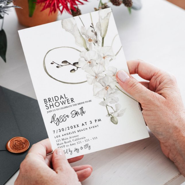 Simple Minimalistic Orchid Elegant Bridal Shower Invitation (Creator Uploaded)