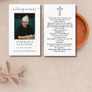 Simple Minimalistic Photo Funeral Prayer Card
