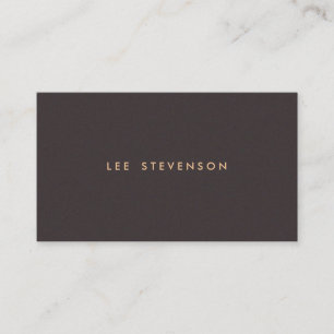 Simple Minimalistic Solid Dark Brown Suede Look Business Card