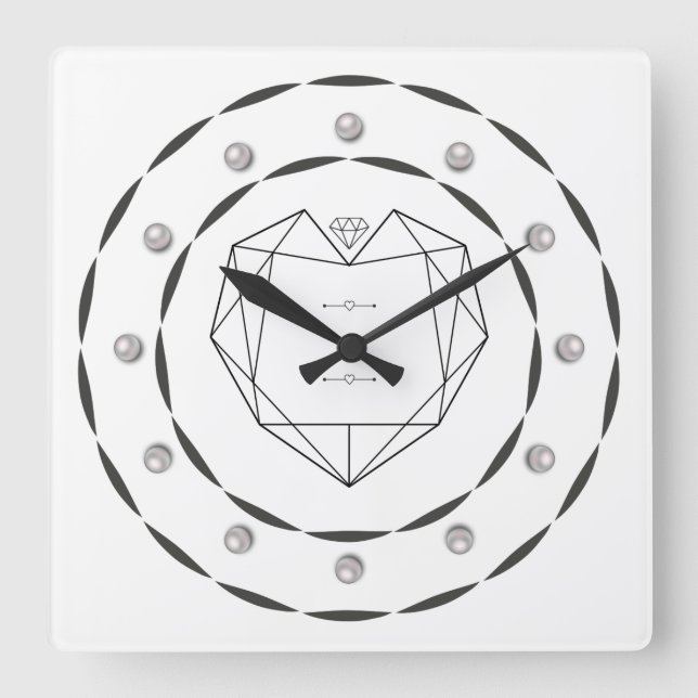 Simple, minimalistic square wall clock (Front)