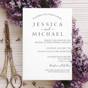 Simple Minimalistic Wedding Minimal  Invitation