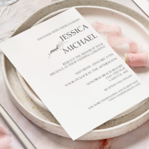 Simple Minimalistic Wedding Minimal  Invitation