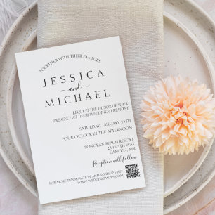 Simple Minimalistic Wedding Minimal QR Code Invitation