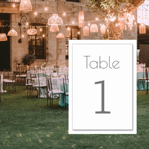 Simple Minimalistic Wedding Table Number