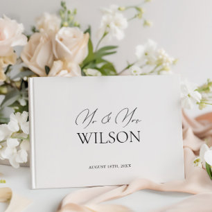 Simple Minimlaist Black & White Wedding Guest Book