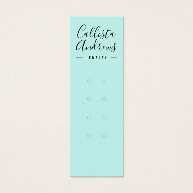 Simple Mint Black Multiple Earring Display Card (Front)