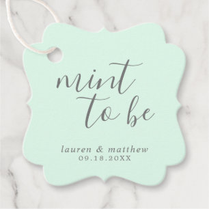 Simple Mint Green Elegant Wedding Favour Tags