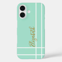 Simple mint green minimalist custom name ladies