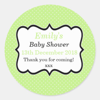 Simple mint green unisex modern baby shower labels