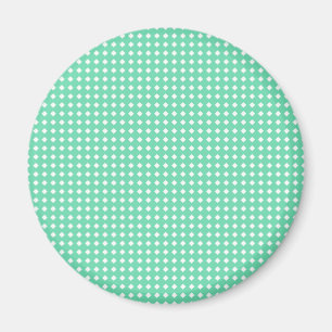 Simple Mint Green White Geometric Pattern Magnet