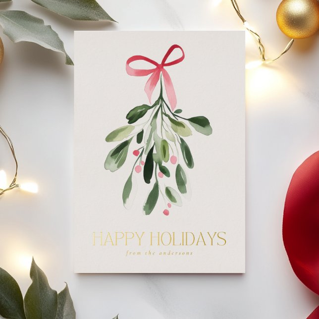 Simple Mistletoe Non Photo Christmas Gold (Creator Uploaded)