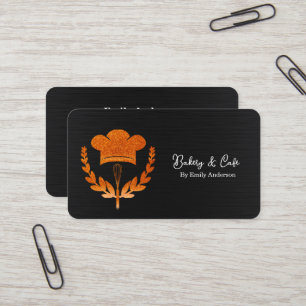 Simple Mixer Floral Cake Bakery Business Card