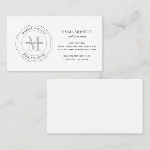Simple Mobile Notary Stamp Notary Signing Agent Business Card