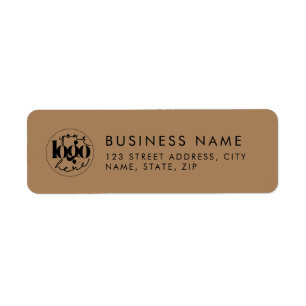 Simple Moderate Orange Custom Logo Return Address 