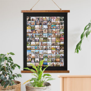 Simple Modern 108 Photo Collage Hanging Tapestry