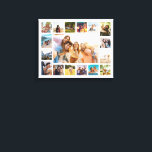 Simple Modern 17 Photo Collage Canvas Print<br><div class="desc">Create your own personalised photo collage canvas print. Add 17 of your favourite pictures and custom colour background in this modern template design.</div>