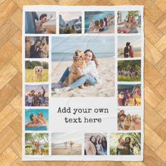 Simple Modern 17  Photo Collage Fleece Blanket
