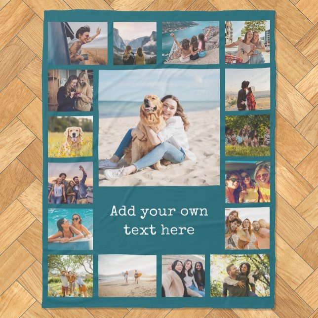 Simple Modern 17  Photo Collage Fleece Blanket (Creator Uploaded)