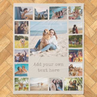Simple Modern 17  Photo Collage Fleece Blanket