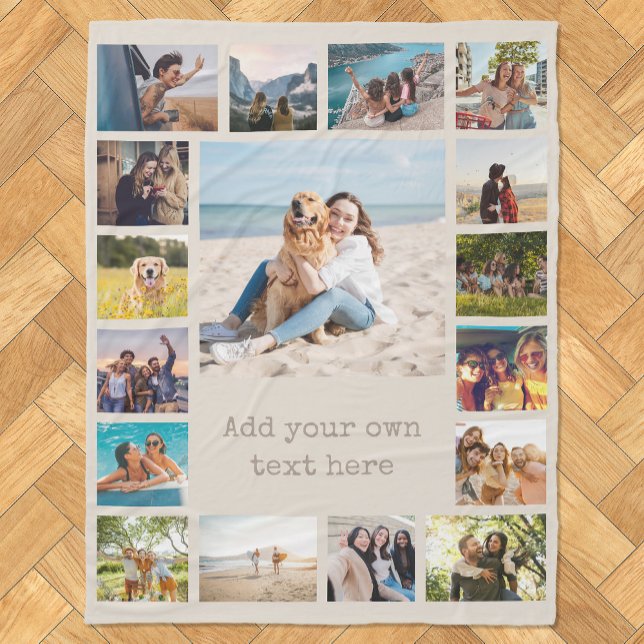 Simple Modern 17  Photo Collage Fleece Blanket (Creator Uploaded)