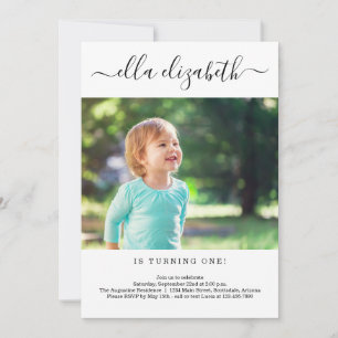 Simple Modern 1st Birthday Party Invitation