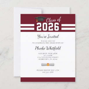 Simple Modern 2026 Graduation Party Invitation