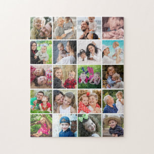 Simple Modern 20 Instagram Photo Collage Jigsaw Puzzle