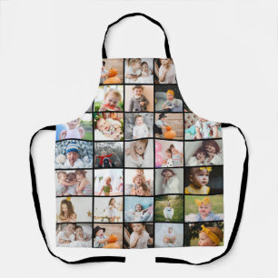 Simple Modern 29-Photo Collage Medium Apron