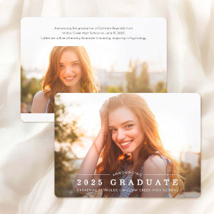 Simple Modern 2 Photo Graduation Announcement