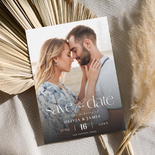 Simple Modern 2 Photo Wedding Save the Date