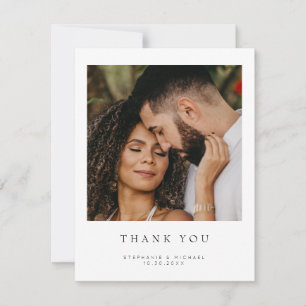 Simple Modern 2 Photo Wedding Thank You Card