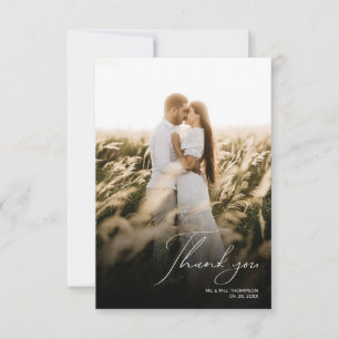 Simple Modern 2 Photo Wedding  Thank You Card
